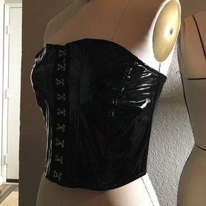Faux Black Leather Size Small Top